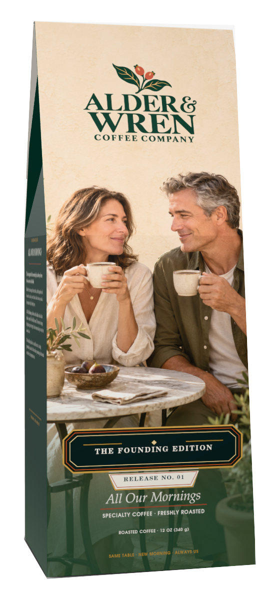 Alder and Wren Coffee Company personalized Founding Edition package